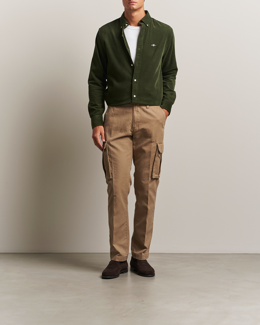 Herr | Byxor | Gant | Regular Fit Cotton Twill Cargo Pants Light Taupe