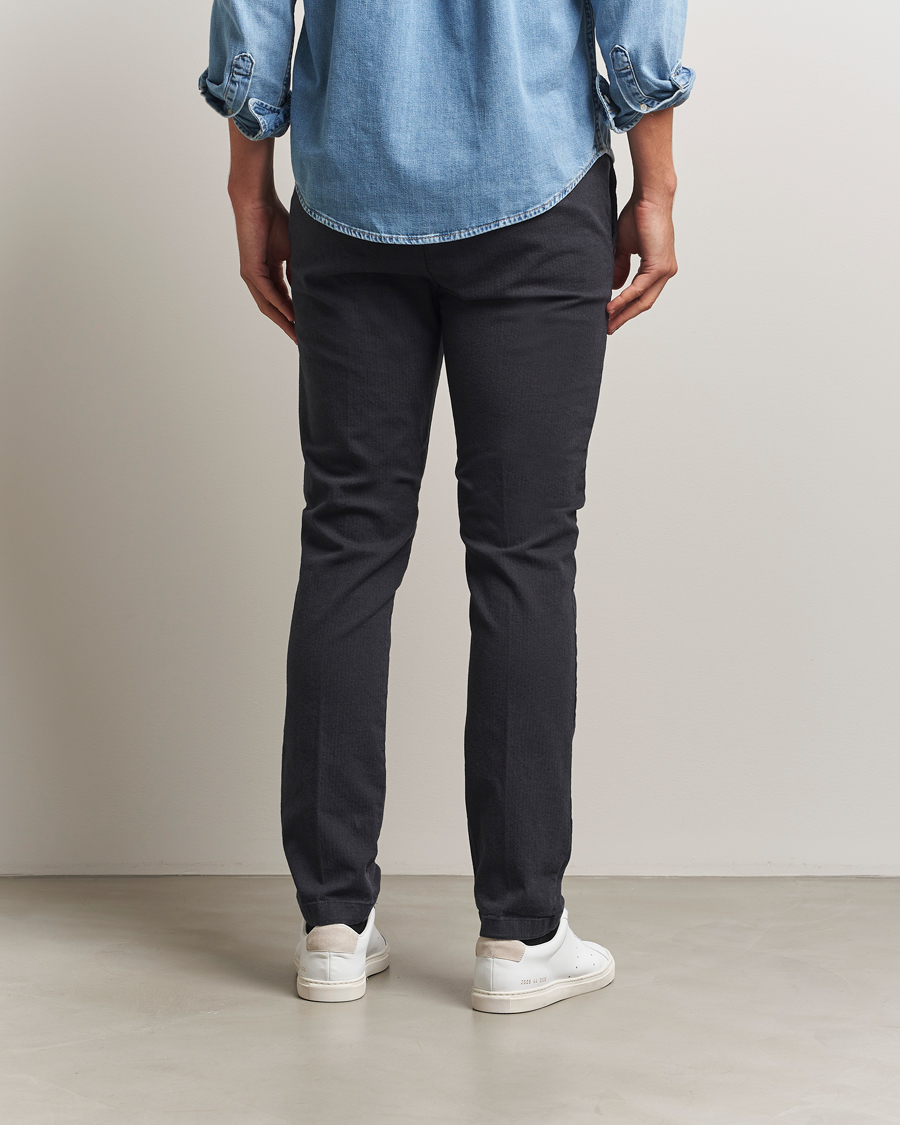 Herr | Byxor | Gant | Slim Fit Cotton Herringbone Trousers Antracite