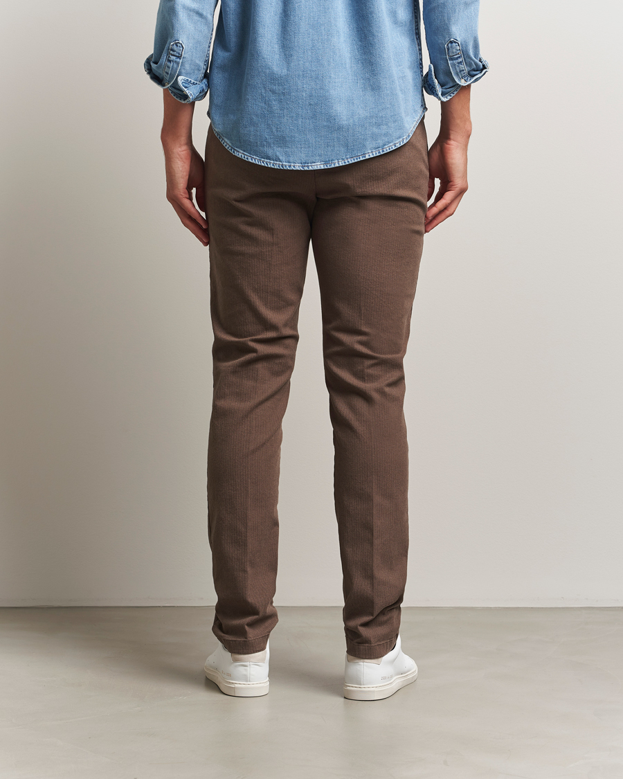 Herr | Byxor | Gant | Slim Fit Cotton Herringbone Trousers Rich Brown
