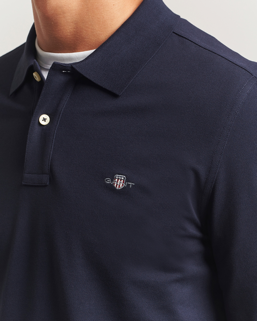 Herr | Pikéer | GANT | Regular Shield Long Sleeve Polo Evening Blue