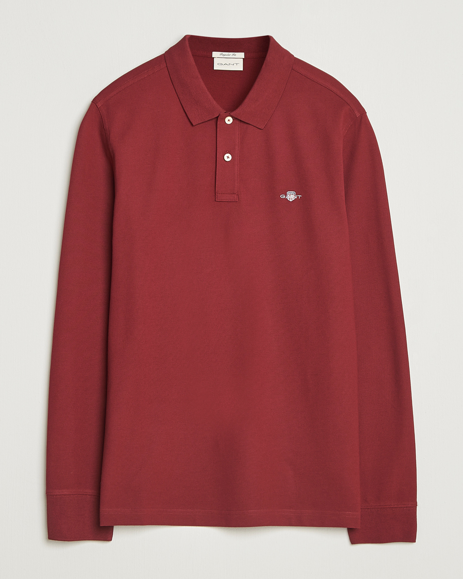 Herr | Pikéer | GANT | Regular Shield Long Sleeve Polo Plumped Red