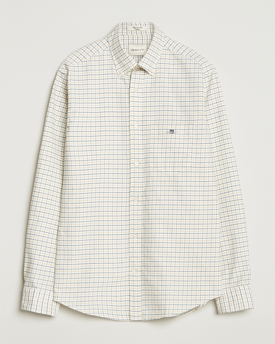 Herr | Skjortor | GANT | Regular Fit Classic Checked Oxford Shirt Forest Green