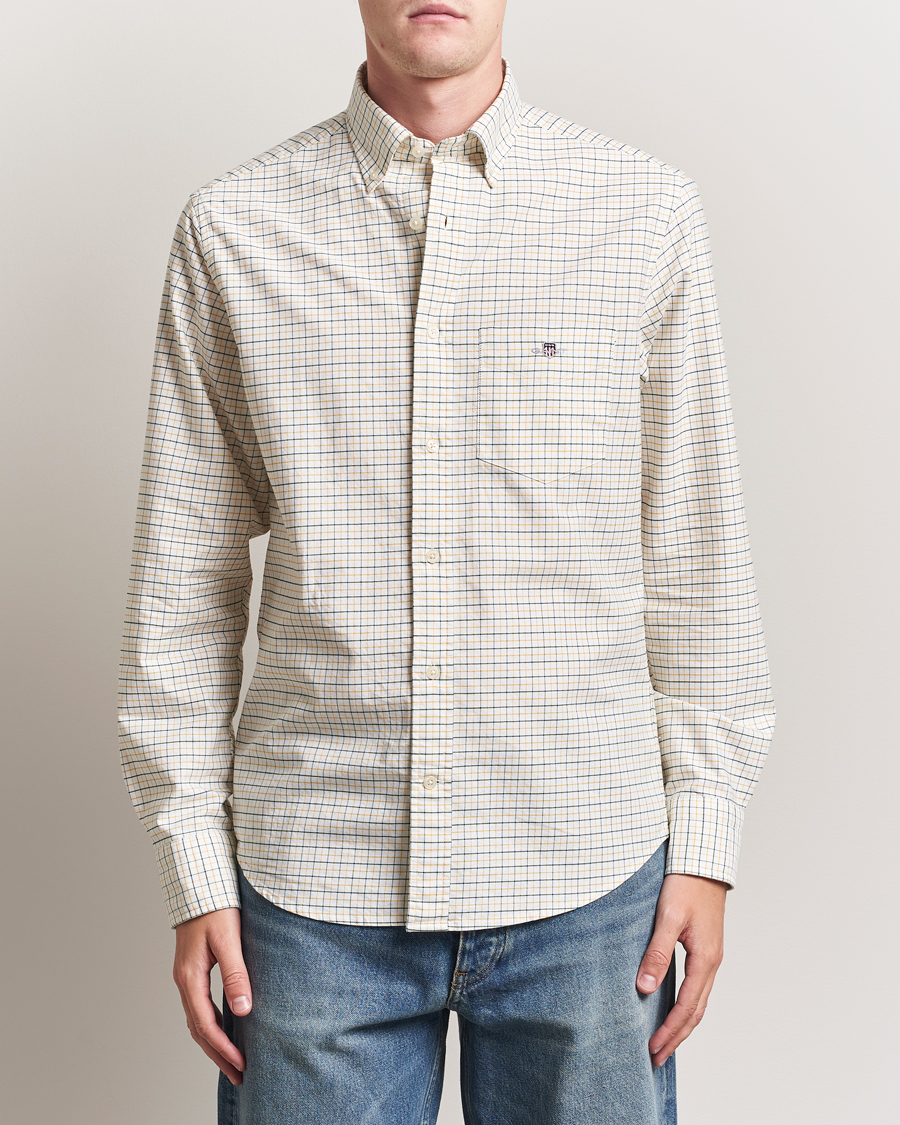 Herr | Skjortor | GANT | Regular Fit Classic Checked Oxford Shirt Forest Green