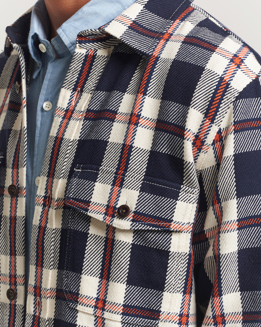 Herr | Skjortor | Gant | Heavy Twill Checked Overshirt Evening Blue
