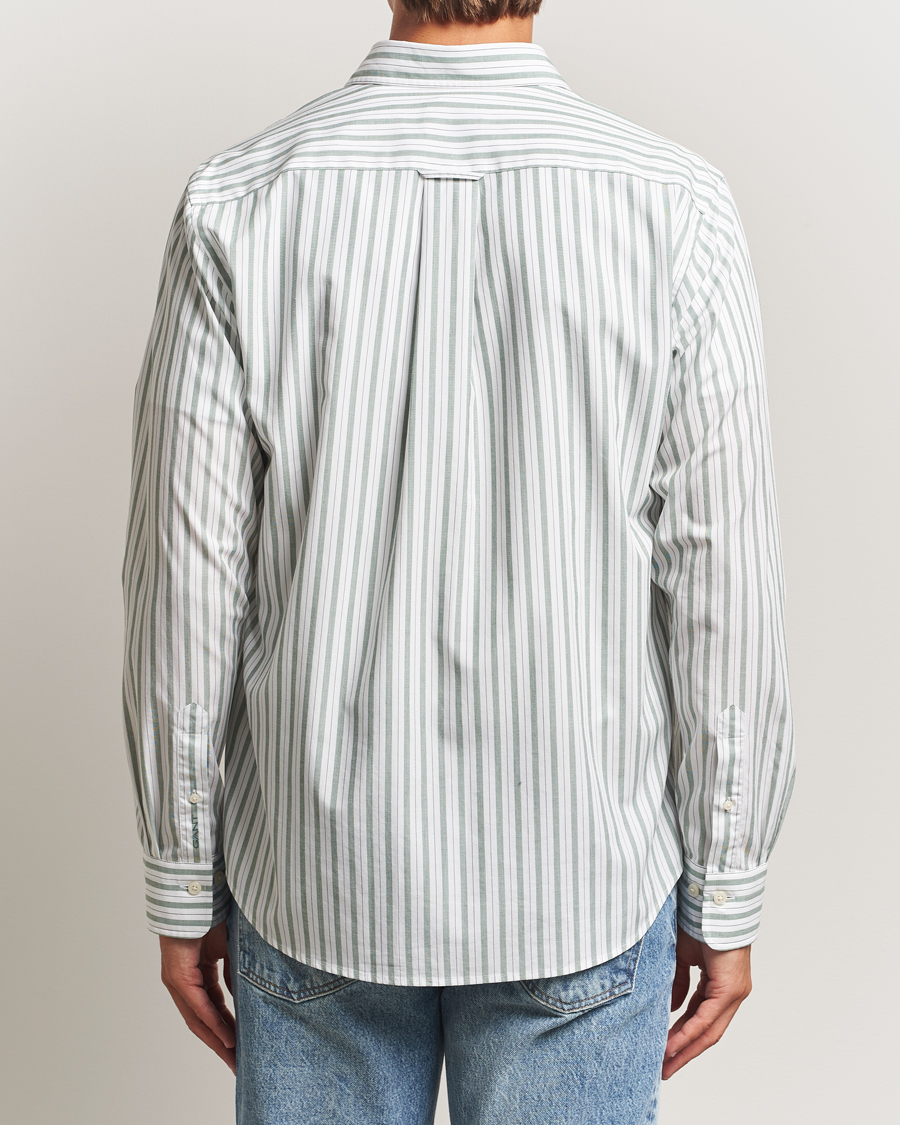 Herr | Skjortor | GANT | Regular Fit Poplin Striped Shirt Forest Green