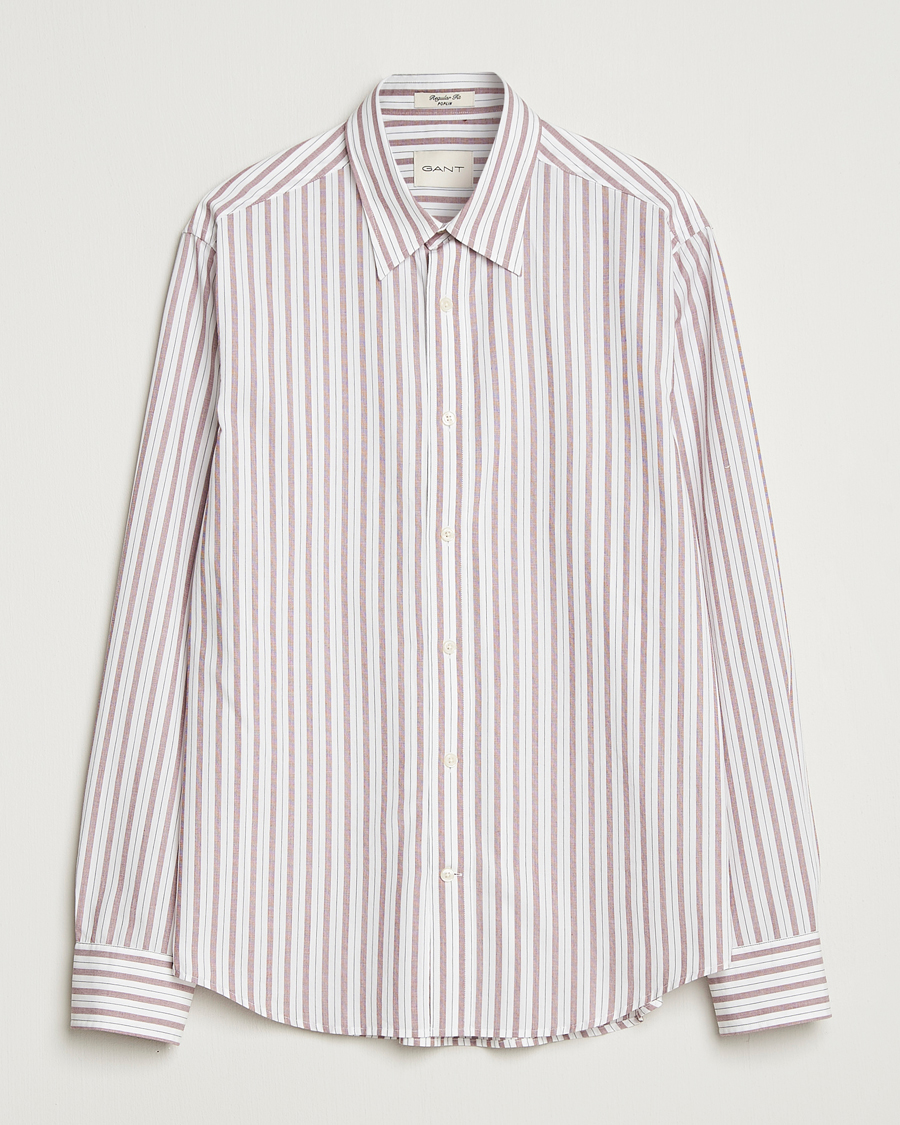 Herr | Skjortor | GANT | Regular Fit Poplin Striped Shirt Plumped Red