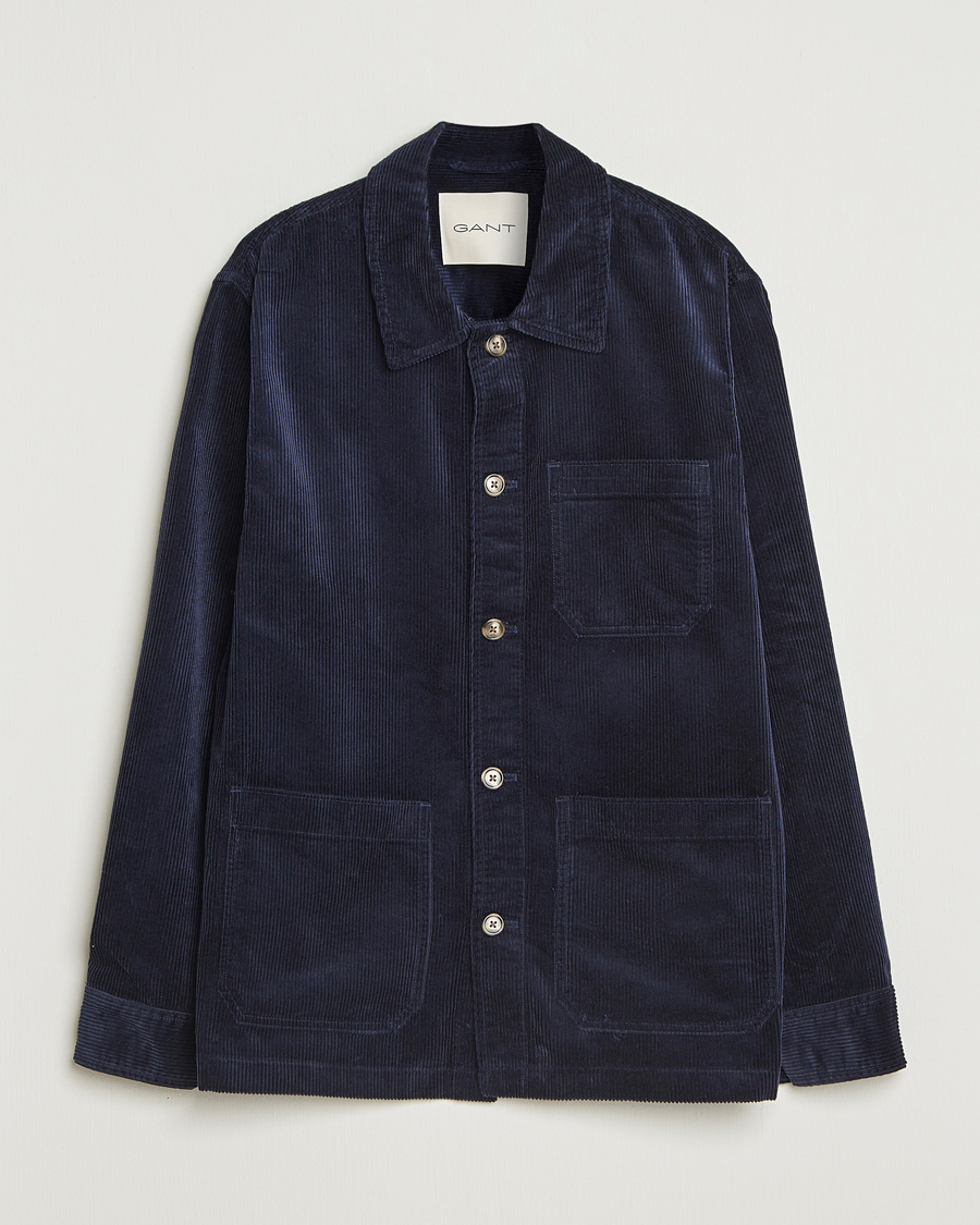 Herr | Skjortor | GANT | Regular Fit Corduroy Overshirt Evening Blue