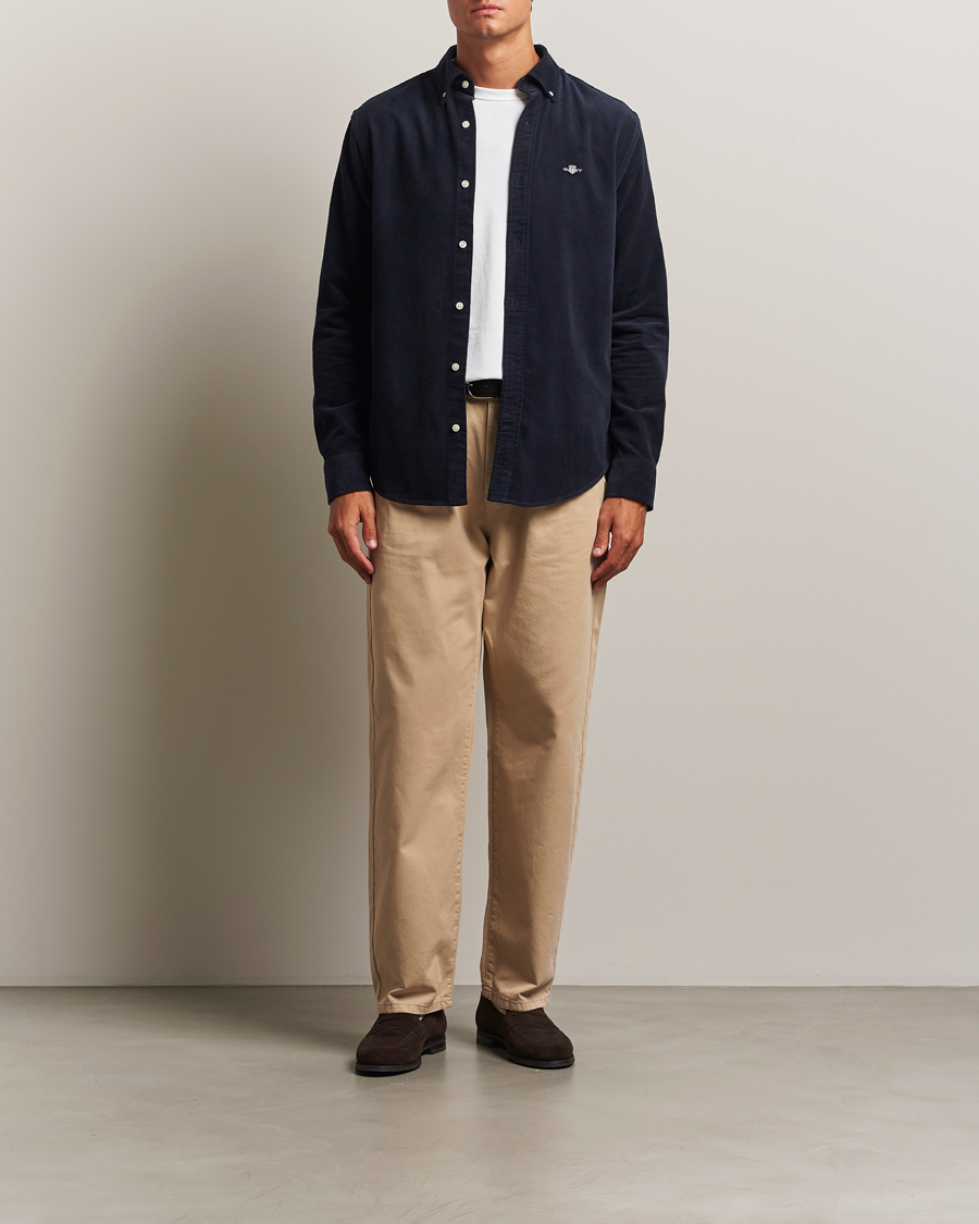 Herr | Skjortor | Gant | Regular Fit Corduroy Shirt Evening Blue