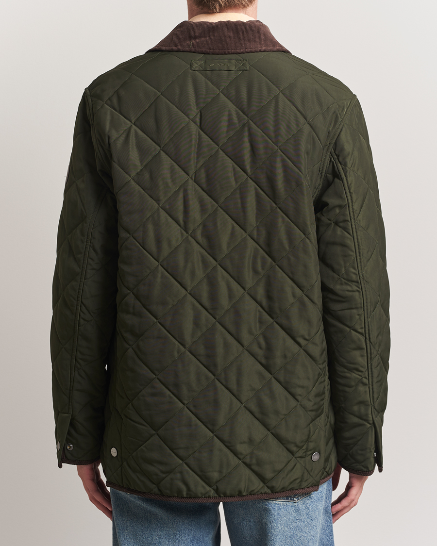 Herr | Jackor | GANT | Quilted Fleece Jacket Green Lagoon