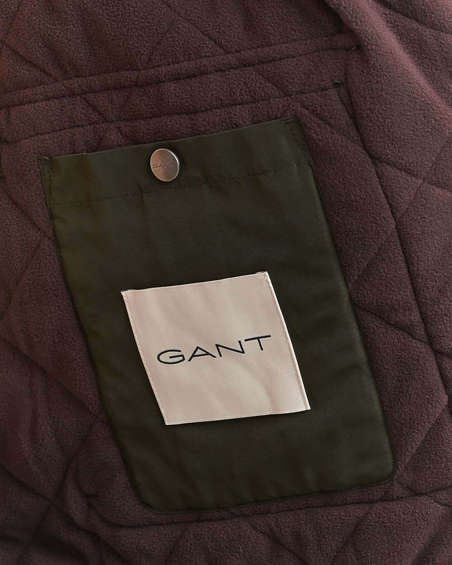 Herr | Jackor | GANT | Quilted Fleece Jacket Green Lagoon