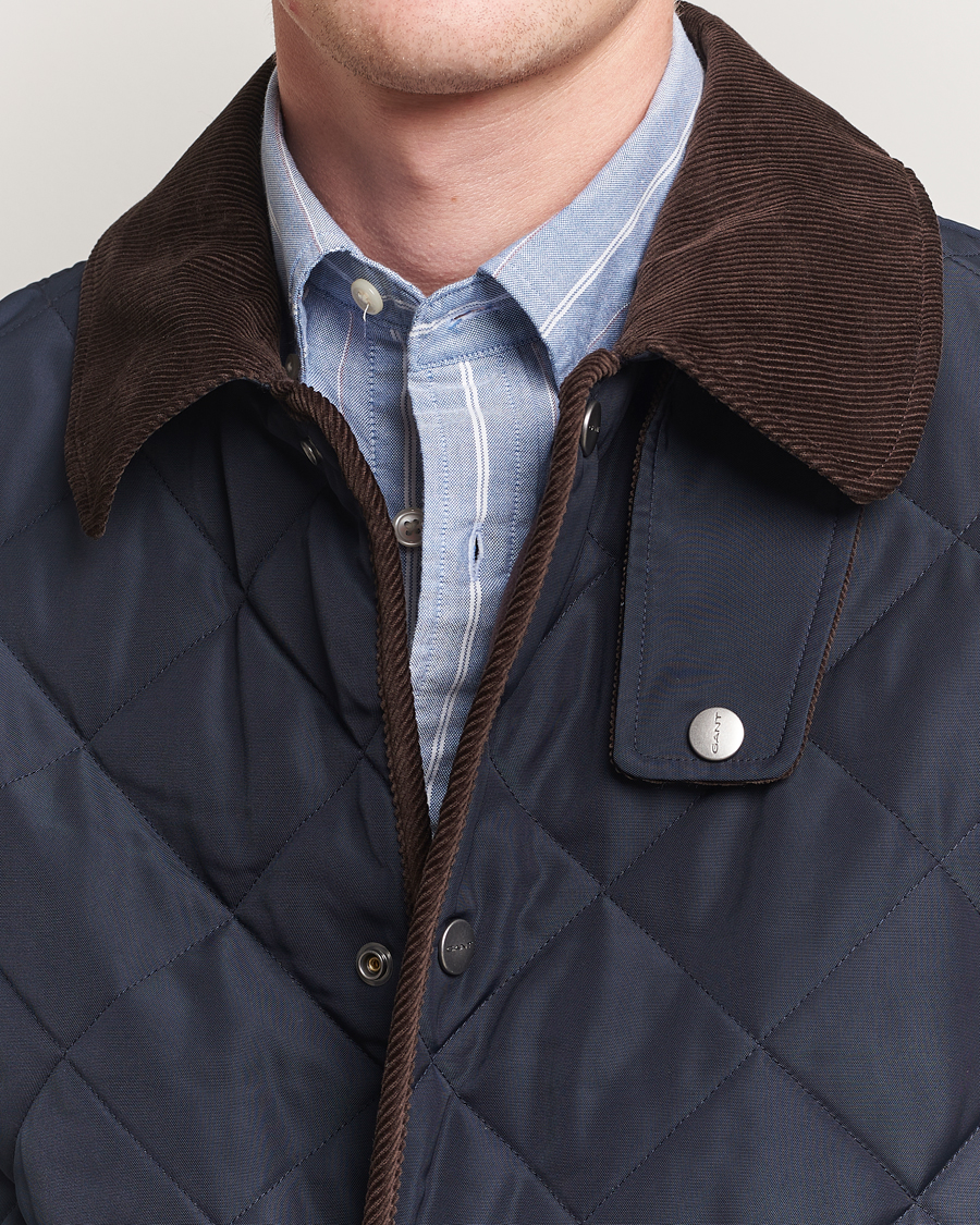 Herr | Jackor | GANT | Quilted Fleece Jacket Evening Blue