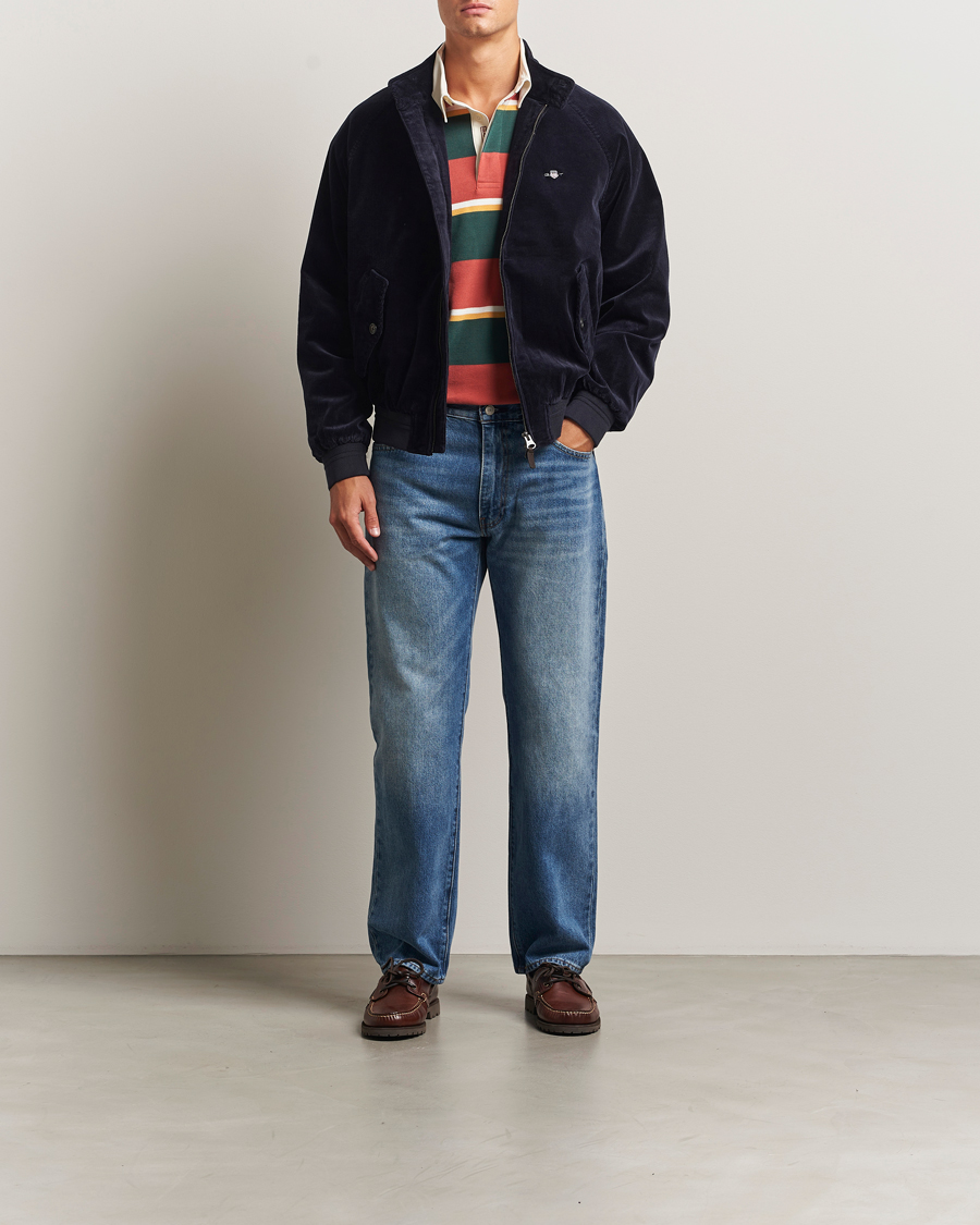 Herr | Jackor | Gant | Corduroy Harrington Jacket Evening Blue