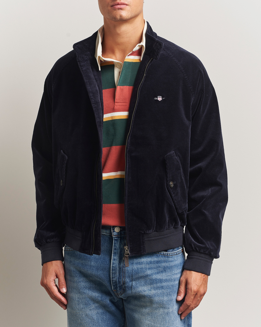 Herr | Jackor | Gant | Corduroy Harrington Jacket Evening Blue