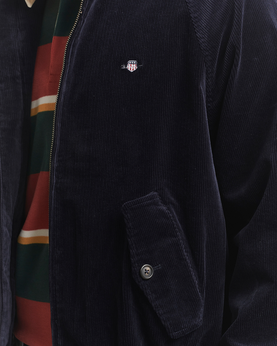 Herr | Jackor | GANT | Corduroy Harrington Jacket Evening Blue