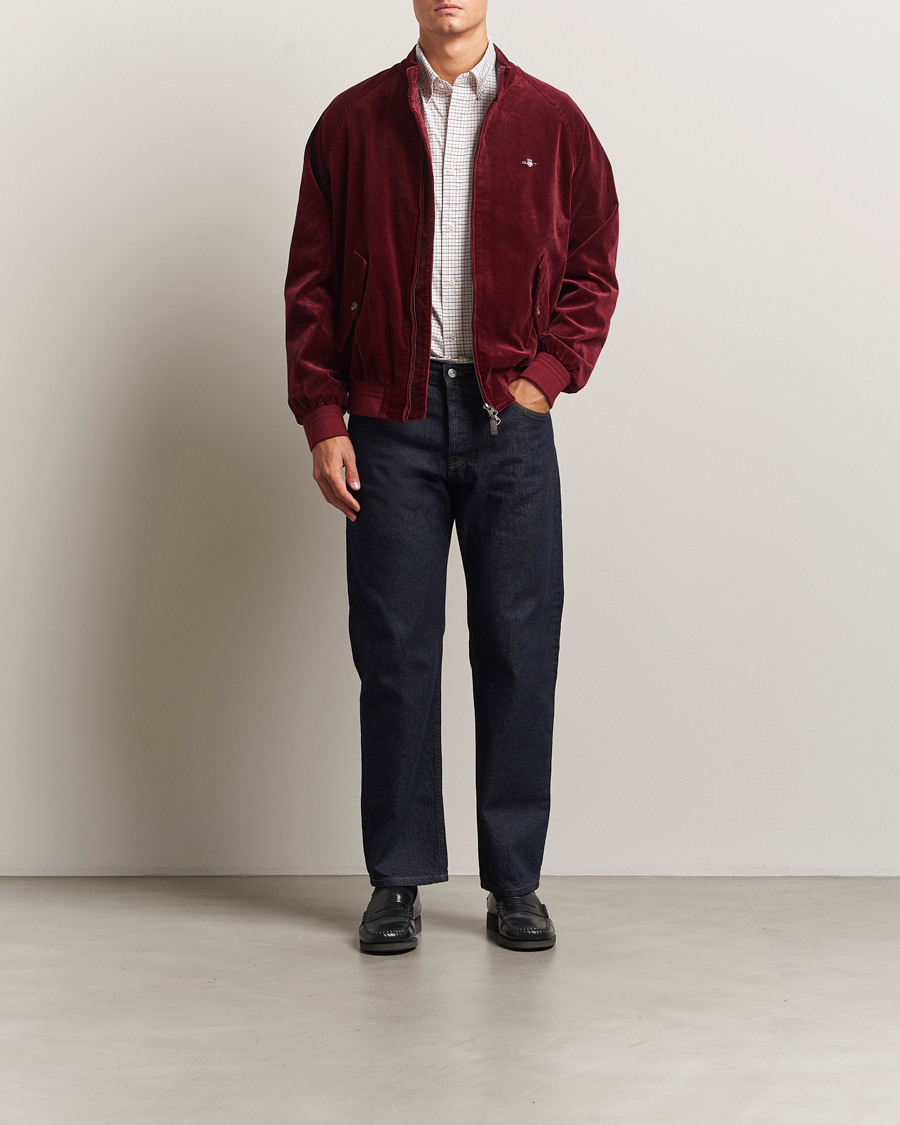 Herr | Jackor | Gant | Corduroy Harrington Jacket Plumped Red