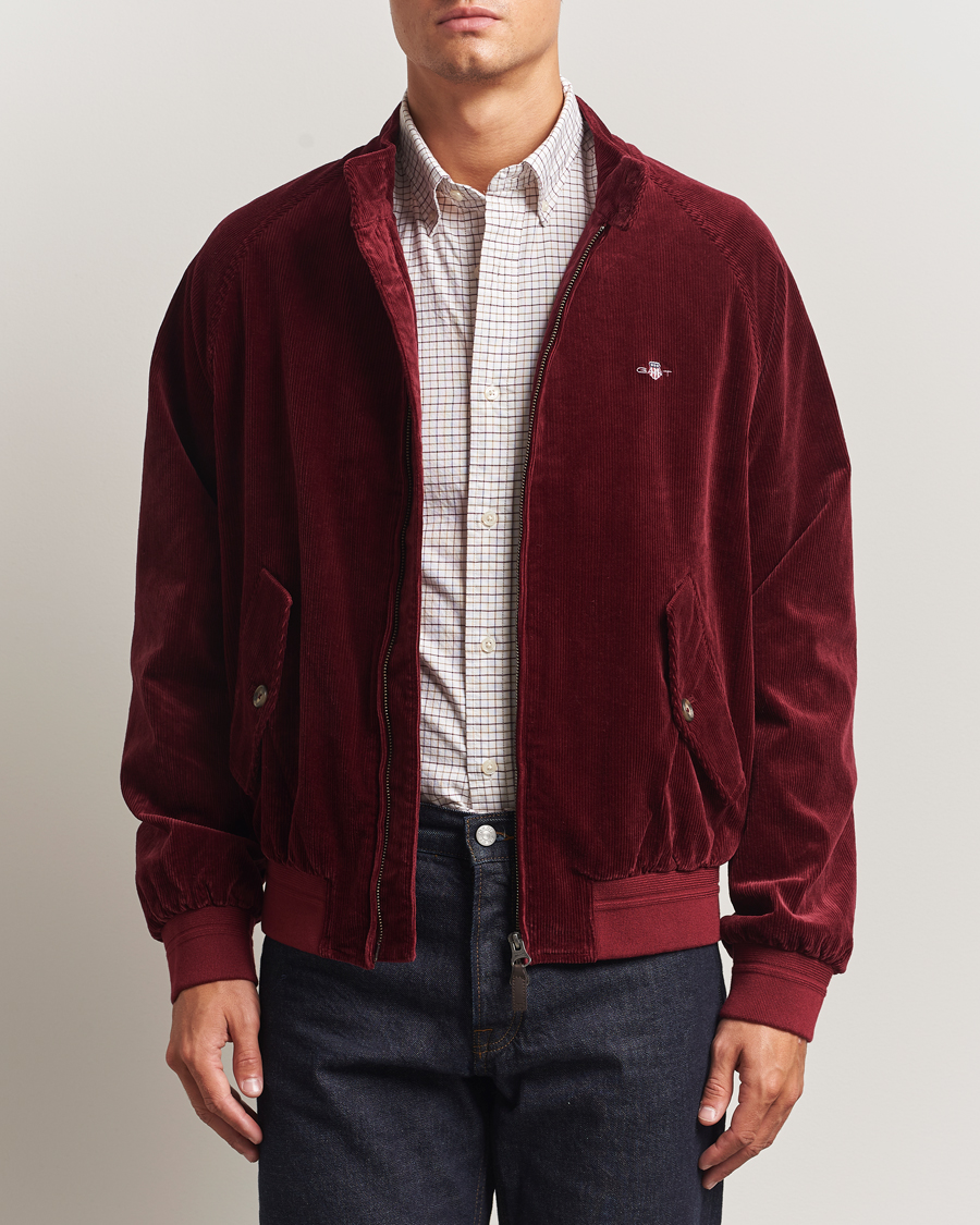 Herr | Jackor | GANT | Corduroy Harrington Jacket Plumped Red