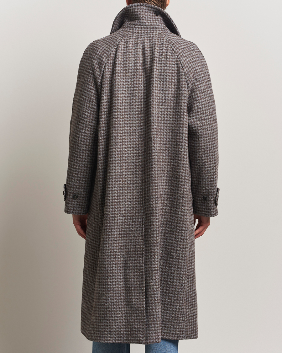 Herr | Jackor | GANT | Wool Balmacaan Houndstooth Coat Deep Brown