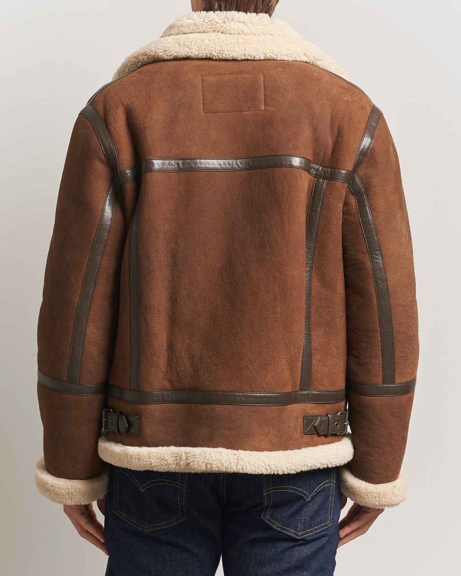 Herr | Jackor | Gant | Suede Shearling Jacket Mahogany Brown