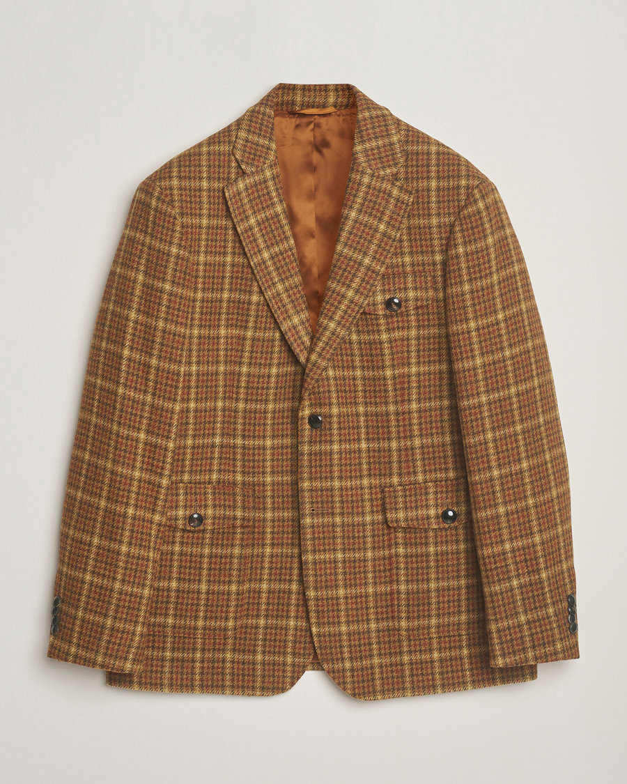 Herr | Kavajer | Gant | Checked Tweed Blazer Peanut Butter