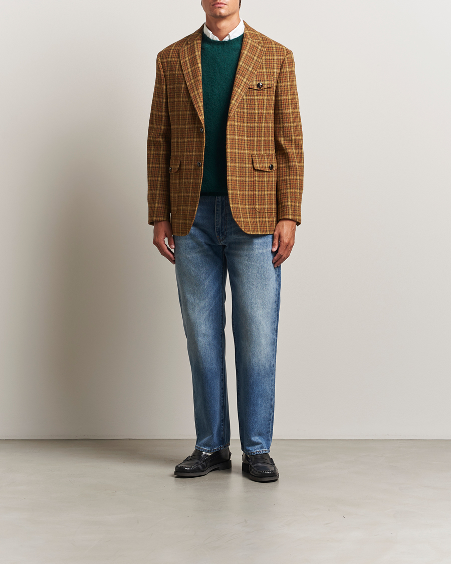 Herr | Kavajer | Gant | Checked Tweed Blazer Peanut Butter