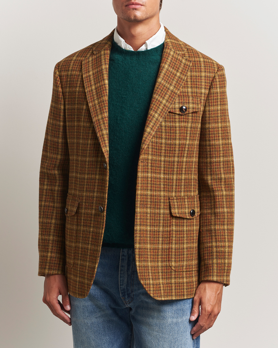 Herr | Kavajer | Gant | Checked Tweed Blazer Peanut Butter