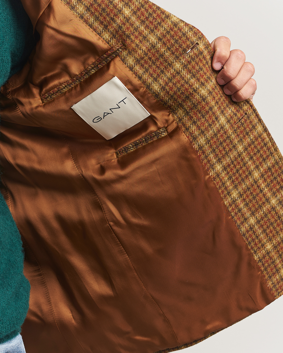 Herr | Kavajer | Gant | Checked Tweed Blazer Peanut Butter