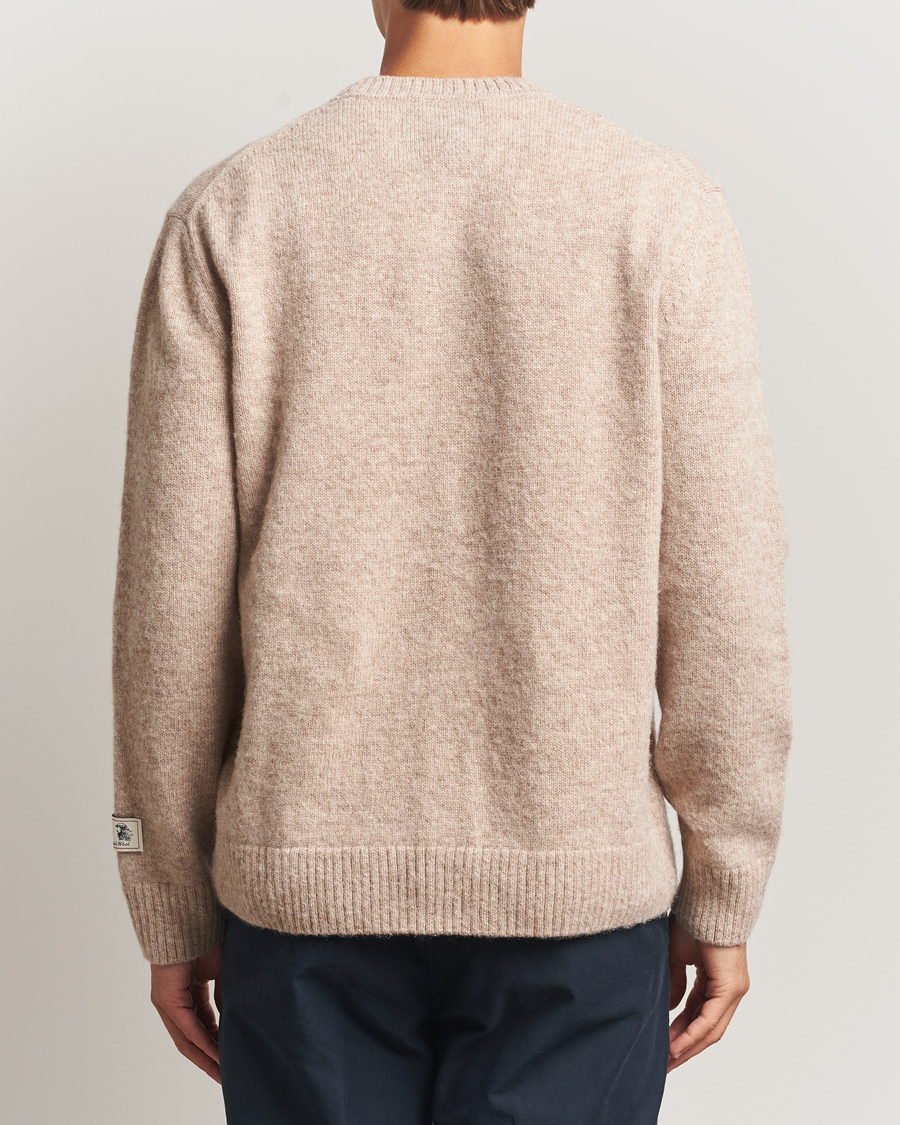 Herr | Tröjor | GANT | Scottish Wool Knitted Crew Neck Sweater Khaki Melange