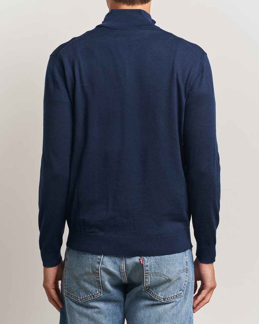 Herr | Tröjor | GANT | Extrafine Merino Wool Half Zip Marine