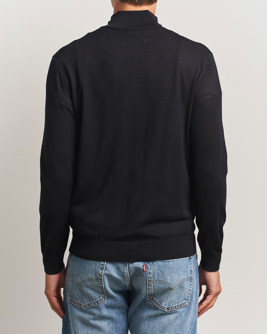 Herr | Tröjor | GANT | Extrafine Merino Wool Half Zip Black