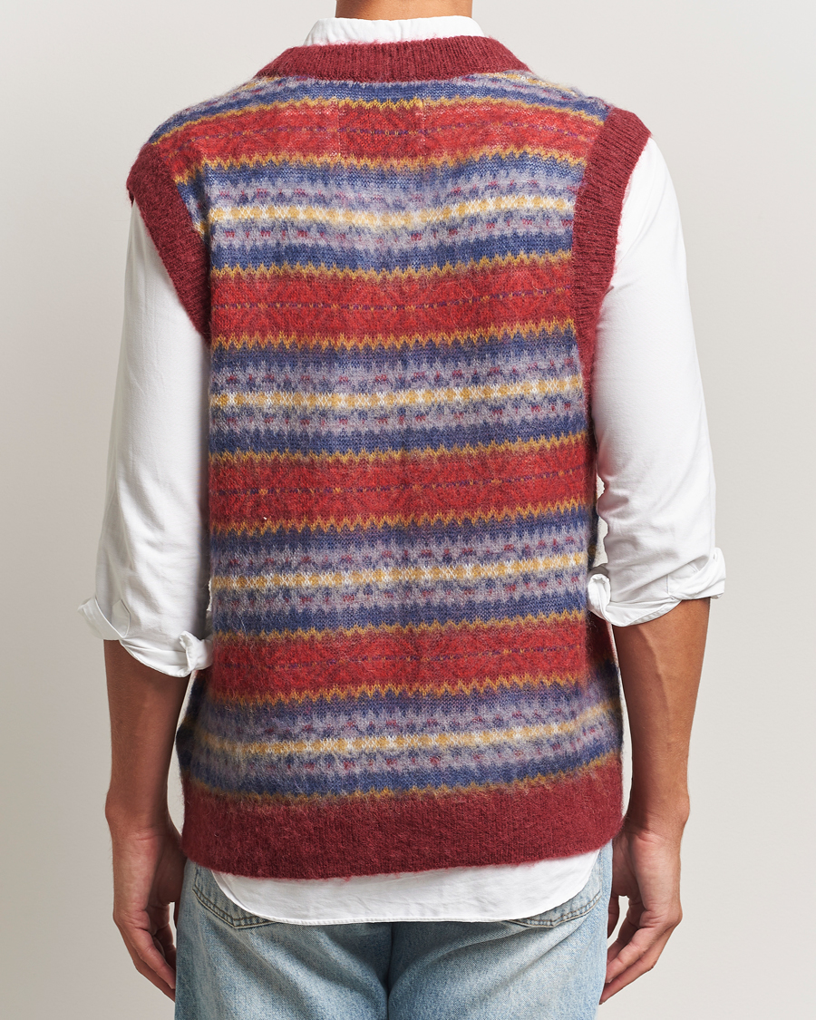 Herr | Tröjor | GANT | Brushed Fair Isle Vest Plumped Red