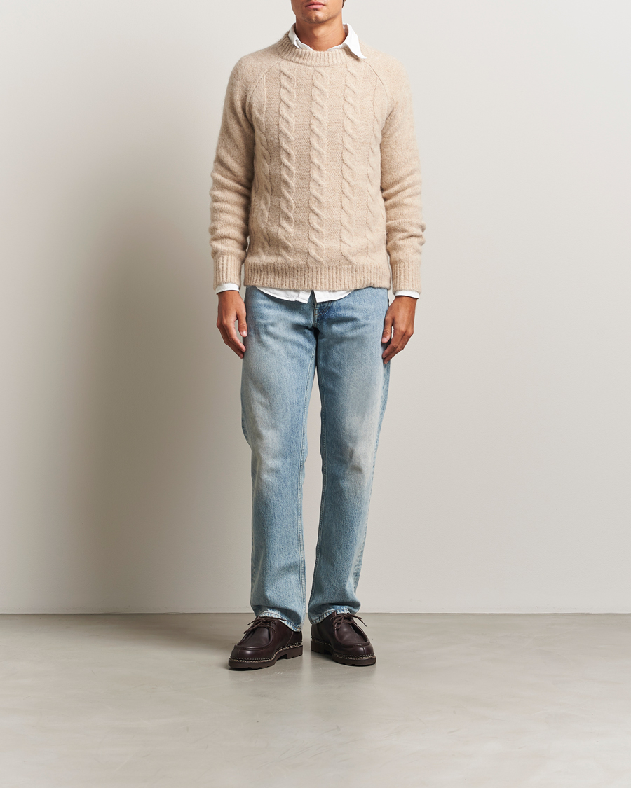 Herr | Tröjor | GANT | Alpaca/Lambswool Cable Crew Neck Seed Melange