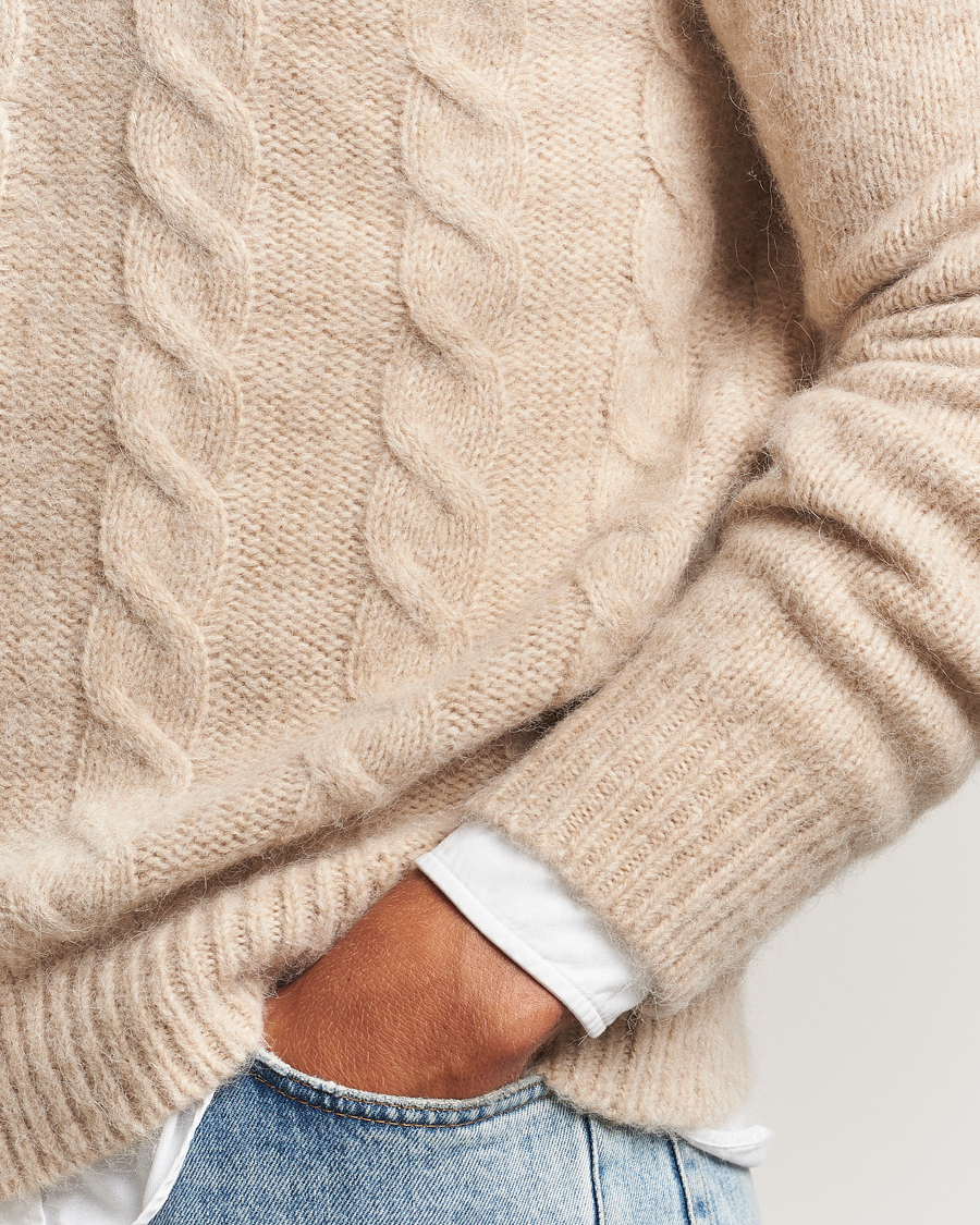 Herr | Tröjor | GANT | Alpaca/Lambswool Cable Crew Neck Seed Melange