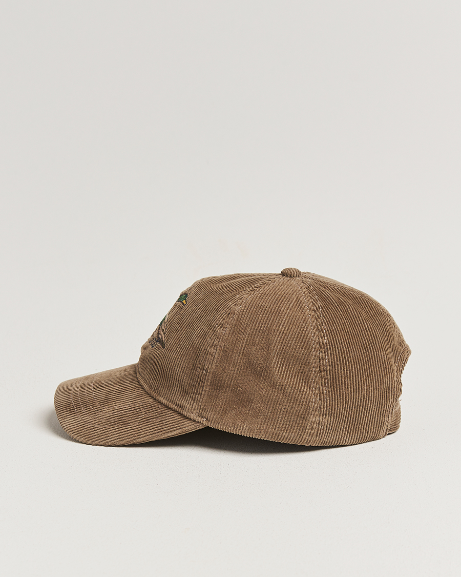 Herr | Hattar & kepsar | GANT | Graphic Embroidered Washed Cord Cap Taupe Beige