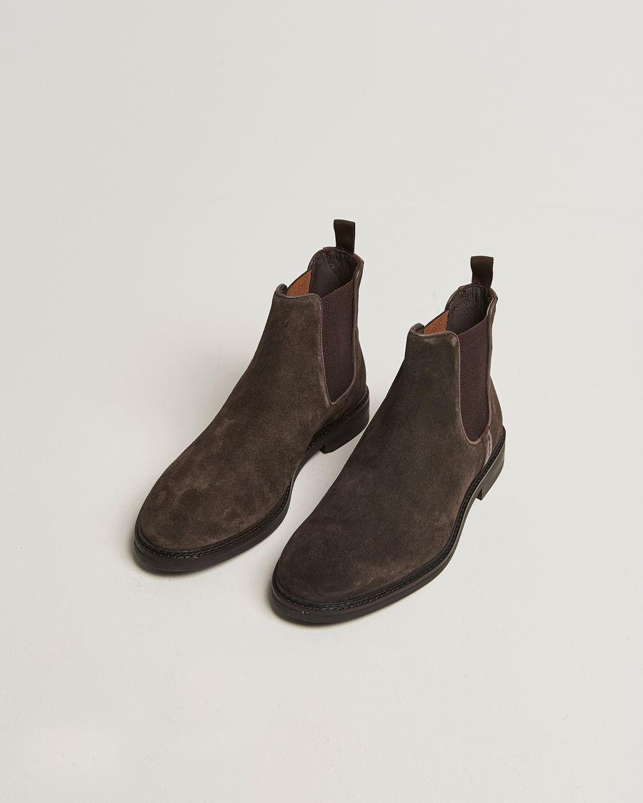 Herr | Kängor | GANT | Bidford Suede Chelsea Boot Dark Brown