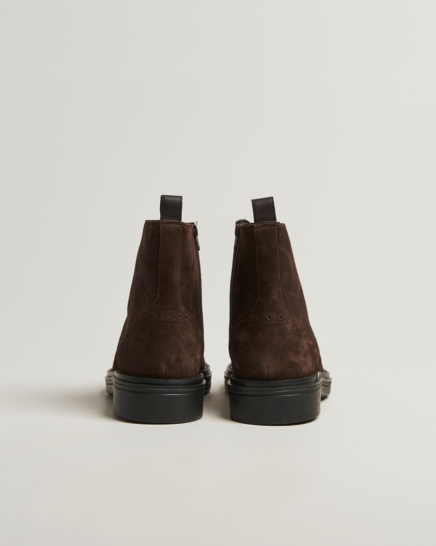 Herr | Kängor | GANT | Boggar Suede Brouge Boot Espresso Brown