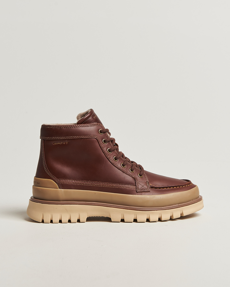 Herr | Kängor | GANT | Nebrada Leather Moc Toe Boot Cognac