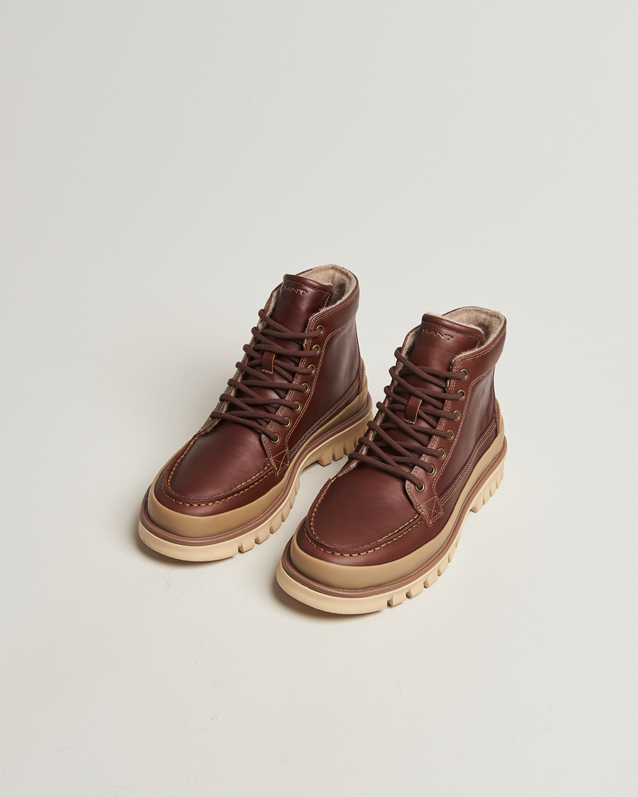 Herr | Kängor | GANT | Nebrada Leather Moc Toe Boot Cognac