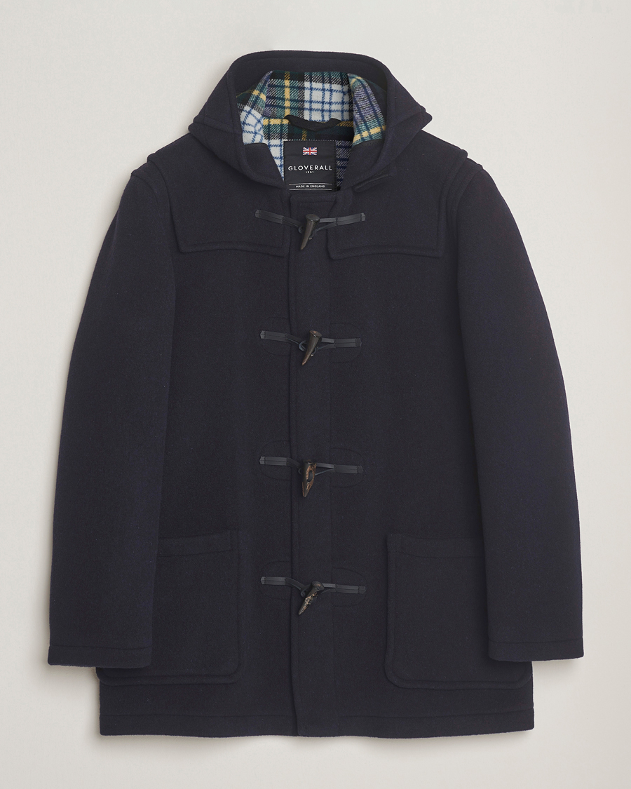 Herr | Jackor | Gloverall | Mid Length Duffle Coat Black/Royal Stewart