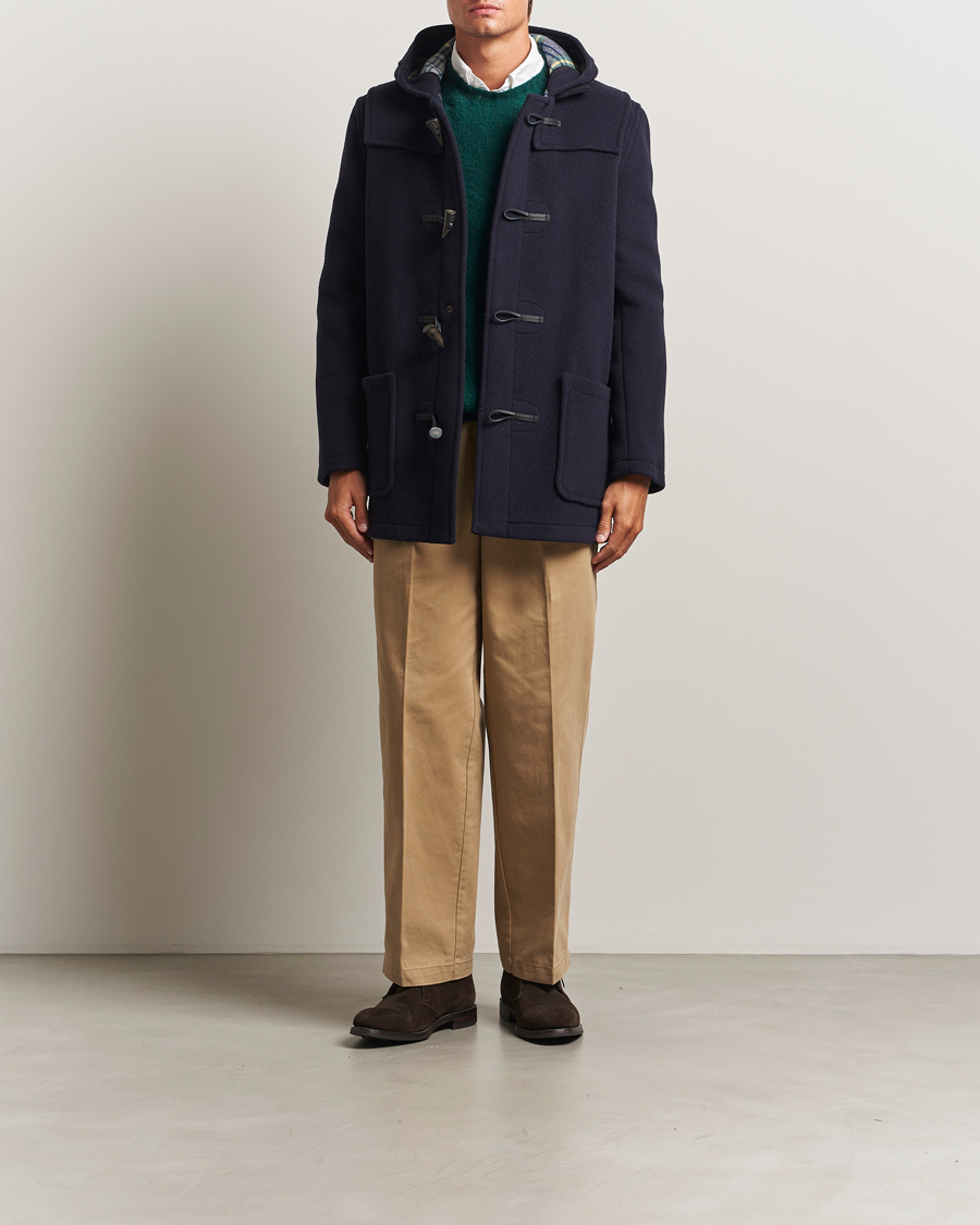 Herr | Jackor | Gloverall | Mid Length Duffle Coat Black/Royal Stewart