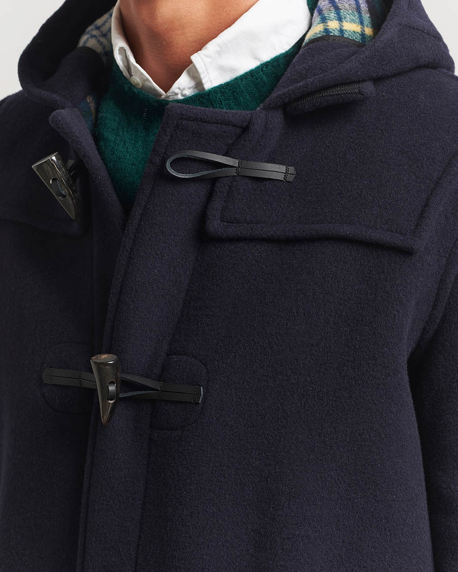 Herr | Jackor | Gloverall | Mid Length Duffle Coat Black/Royal Stewart