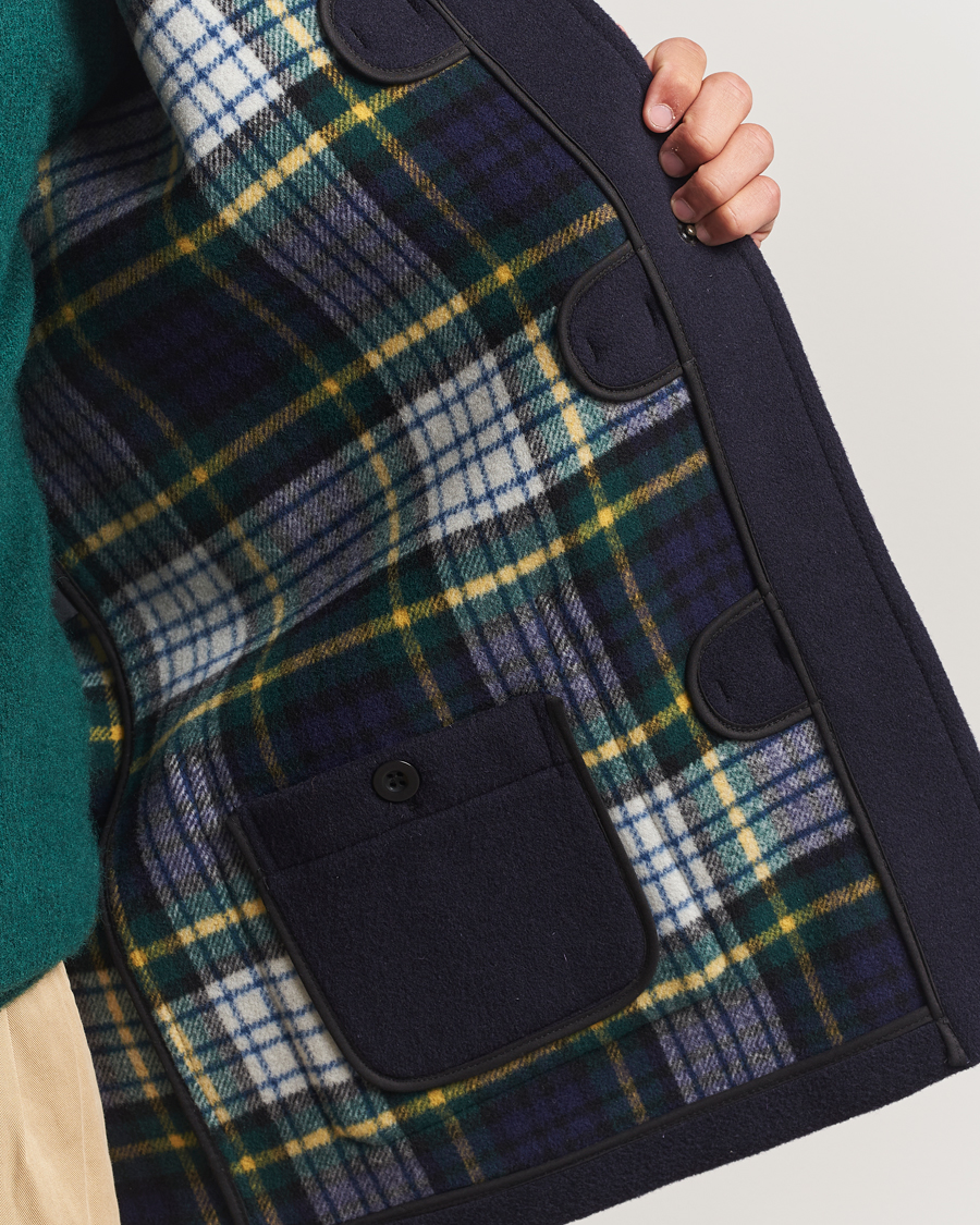 Herr | Jackor | Gloverall | Mid Length Duffle Coat Navy/Dress Gordon