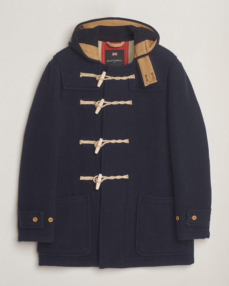 Herr | Jackor | Gloverall | Mid Length Monty Union Jack Duffle Coat Navy