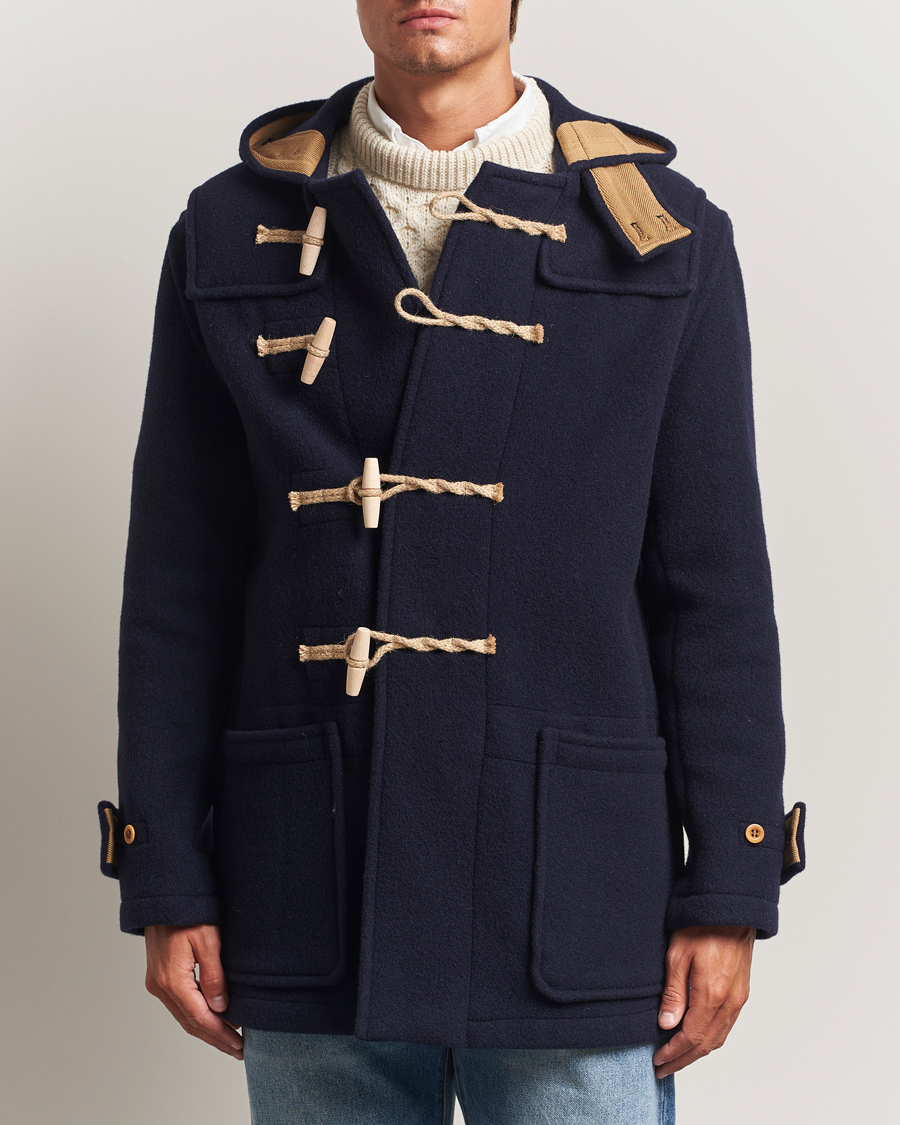 Herr | Jackor | Gloverall | Mid Length Monty Union Jack Duffle Coat Navy