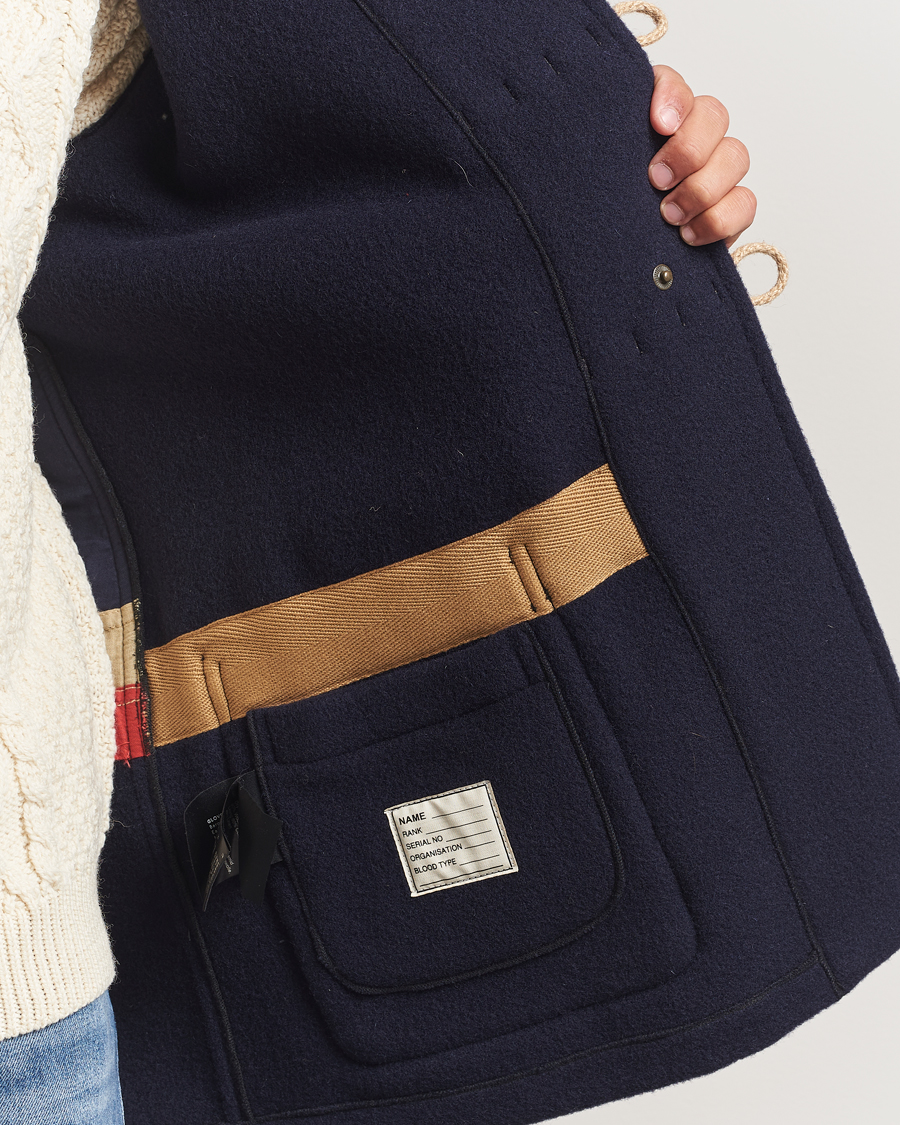 Herr | Jackor | Gloverall | Mid Length Monty Union Jack Duffle Coat Navy