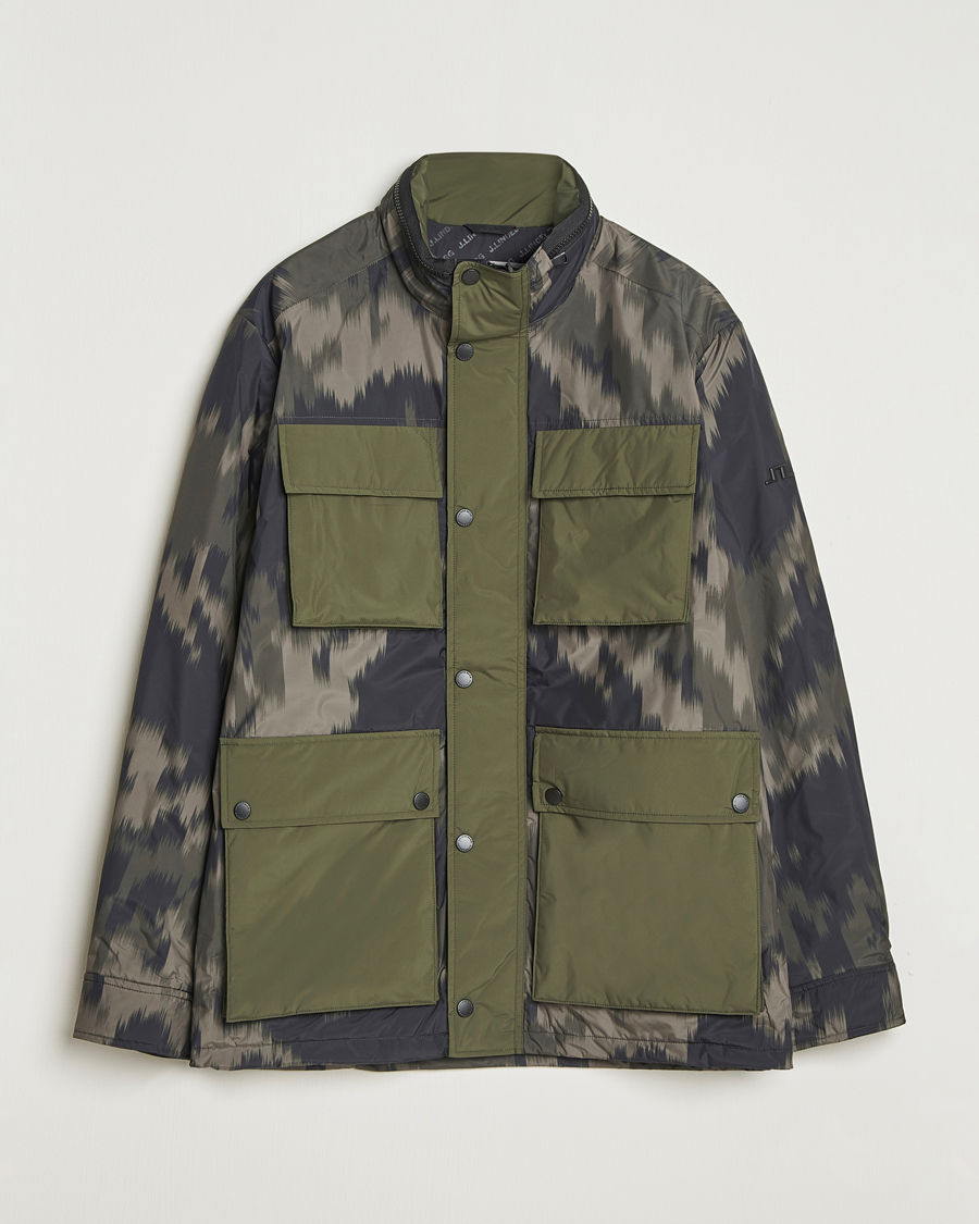 Herr | Jackor | J.Lindeberg | Aiden 2L Padded Printed Field Jacket Wrap Forest