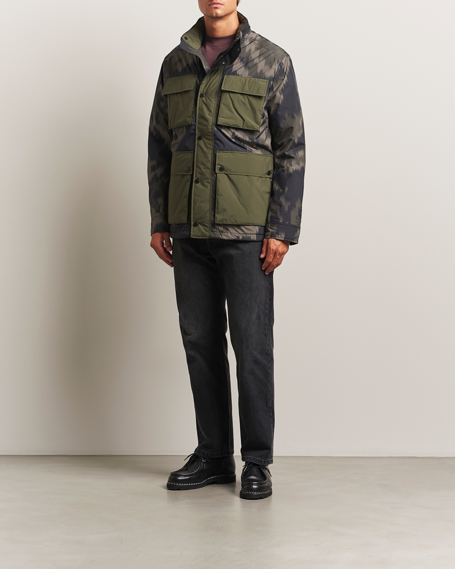 Herr | Jackor | J.Lindeberg | Aiden 2L Padded Printed Field Jacket Wrap Forest