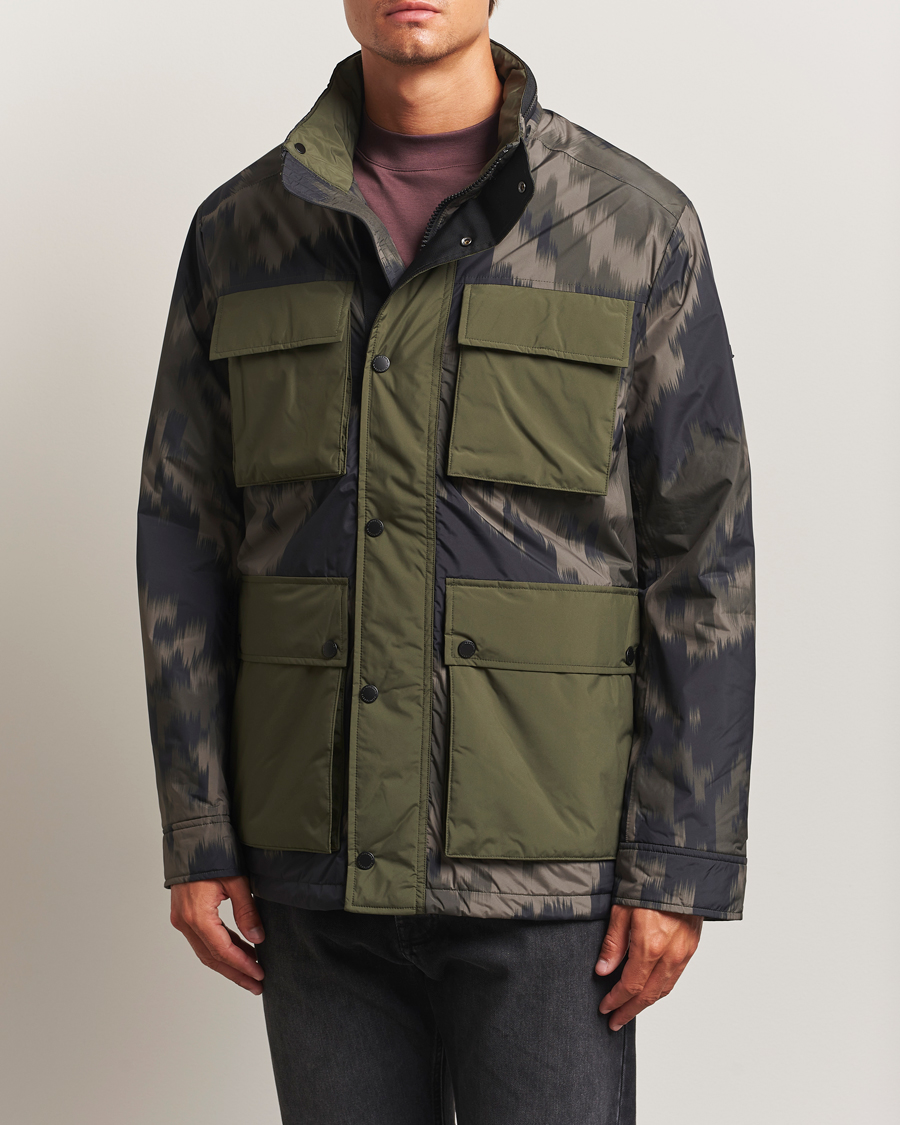 Herr | Jackor | J.Lindeberg | Aiden 2L Padded Printed Field Jacket Wrap Forest