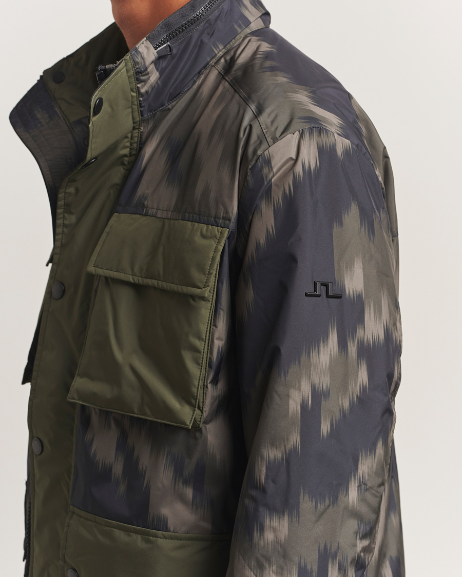 Herr | Jackor | J.Lindeberg | Aiden 2L Padded Printed Field Jacket Wrap Forest