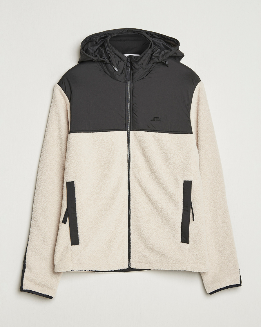Herr | Tröjor | J.Lindeberg | Provo Pile Hooded Full Zip Moonbeam
