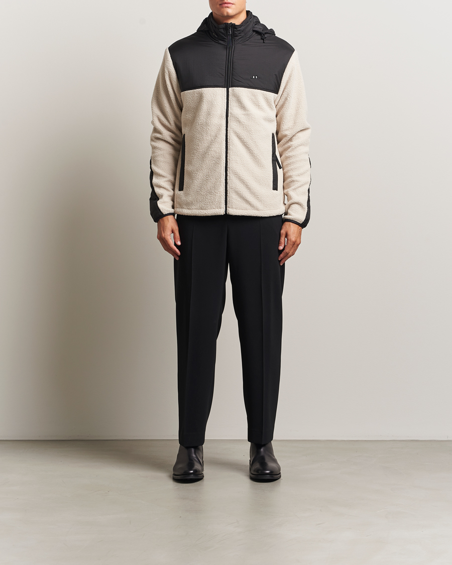 Herr | Tröjor | J.Lindeberg | Provo Pile Hooded Full Zip Moonbeam